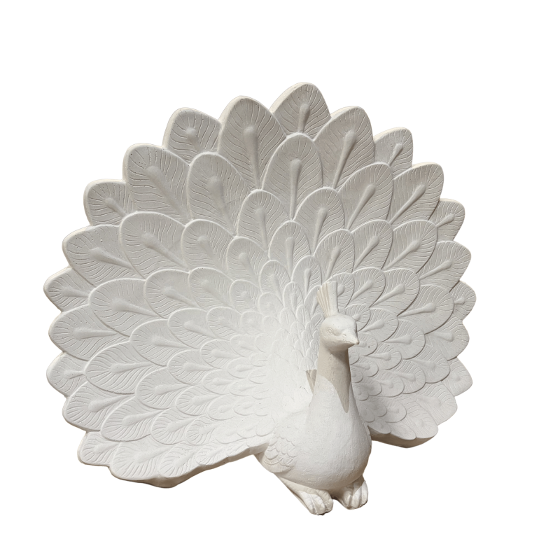 Statue de Jardin en Pierre Paon H.81 cm Statue de Jardin en Pierre Paon H.81 cm
