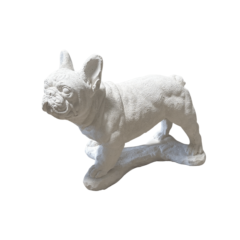 Statue de Jardin en Pierre Bouledogue Français H.36 cm Statue de Jardin en Pierre Bouledogue Français H.36 cm