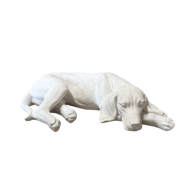 Statue de Jardin en Pierre Braque Allemand H.13 cm Statue de Jardin en Pierre Braque Allemand H.13 cm