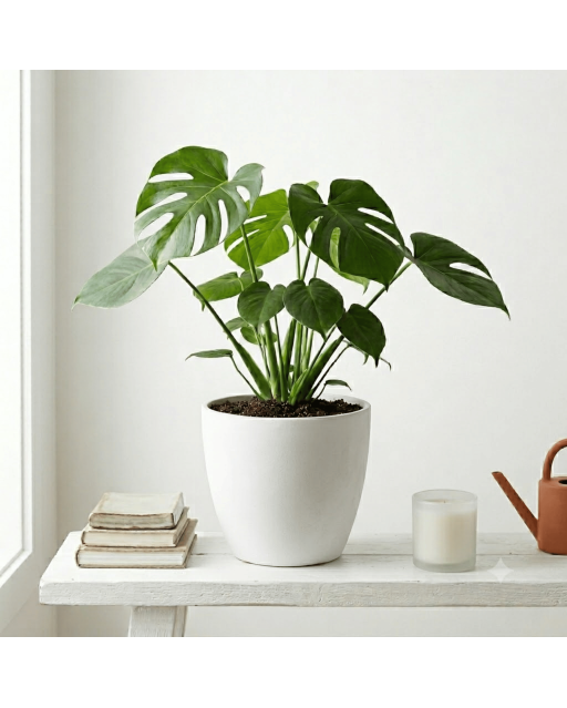 Pot de Fleurs Ciment 28 cm de Hauteur, 12 L Intérieur/Extérieur Naturel