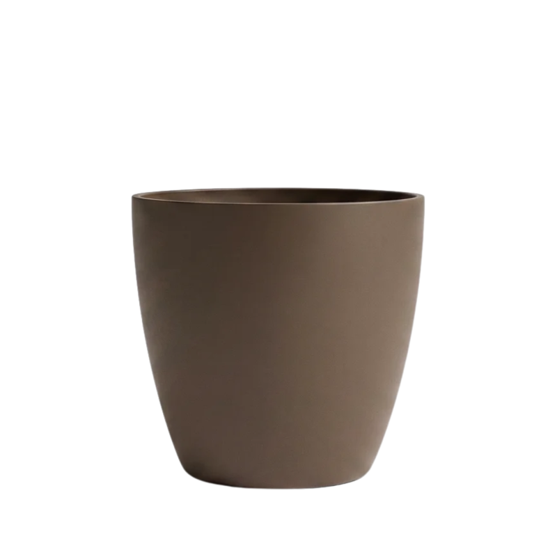 Pot de Fleurs Ciment 28 cm de Hauteur, 12 L Intérieur/Extérieur Marron