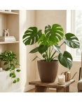 Pot de Fleurs Ciment 28 cm de Hauteur, 12 L Intérieur/Extérieur Marron