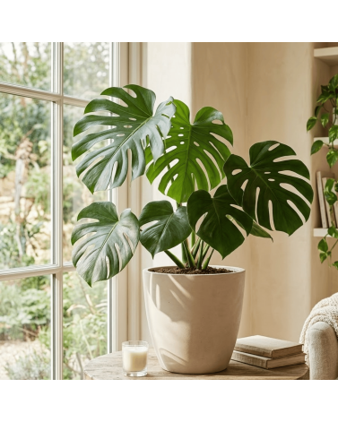 Pot de Fleurs Ciment 28 cm de Hauteur, 12 L Intérieur/Extérieur Taupe