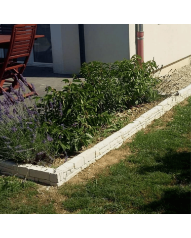 Bordure Pierre Sèche 60 x 16 x 7 cm Ivoire