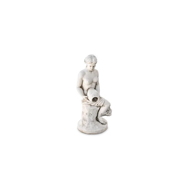 Statue de Jardin en Pierre Jeune Fille Versant une Cruche