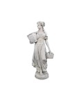 Statue de Jardin en Pierre Jeune Fille avec Paniers