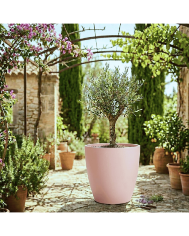 Pot de Fleurs Ciment 47 cm de Hauteur, 80 L Intérieur/Extérieur Saumon