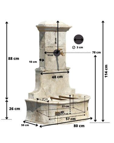 Fontaine de Jardin en Pierre Venise