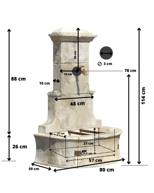 Fontaine de Jardin en Pierre Venise