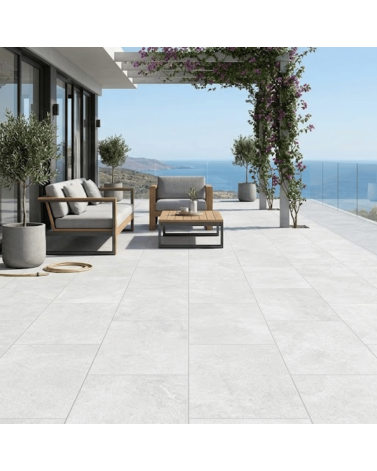 Dalle Extérieur 20 mm Effet Pierre Artic 60 x 60 Rectifié
