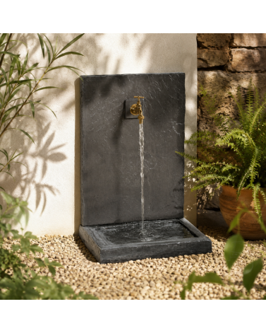 Fontaine de Jardin en Pierre Ardoise Noir