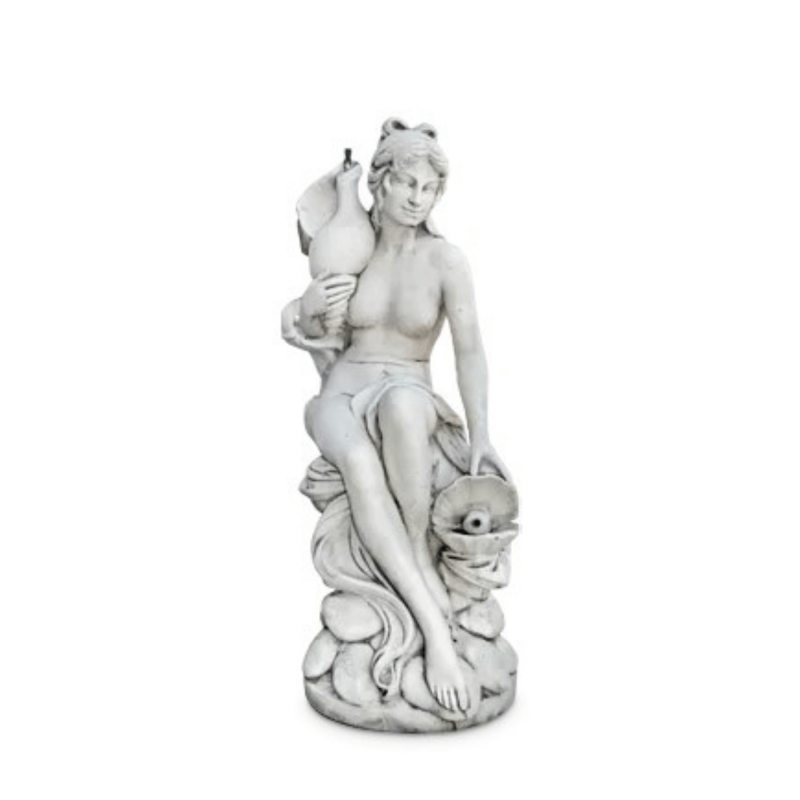 Statue de Jardin en Pierre Femme Au Coquillage H.125 cm Statue de Jardin en Pierre Femme Au Coquillage H.125 cm
