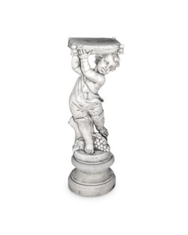 Statue de Jardin en Pierre Socle pour Pot de Fleur H.65 cm