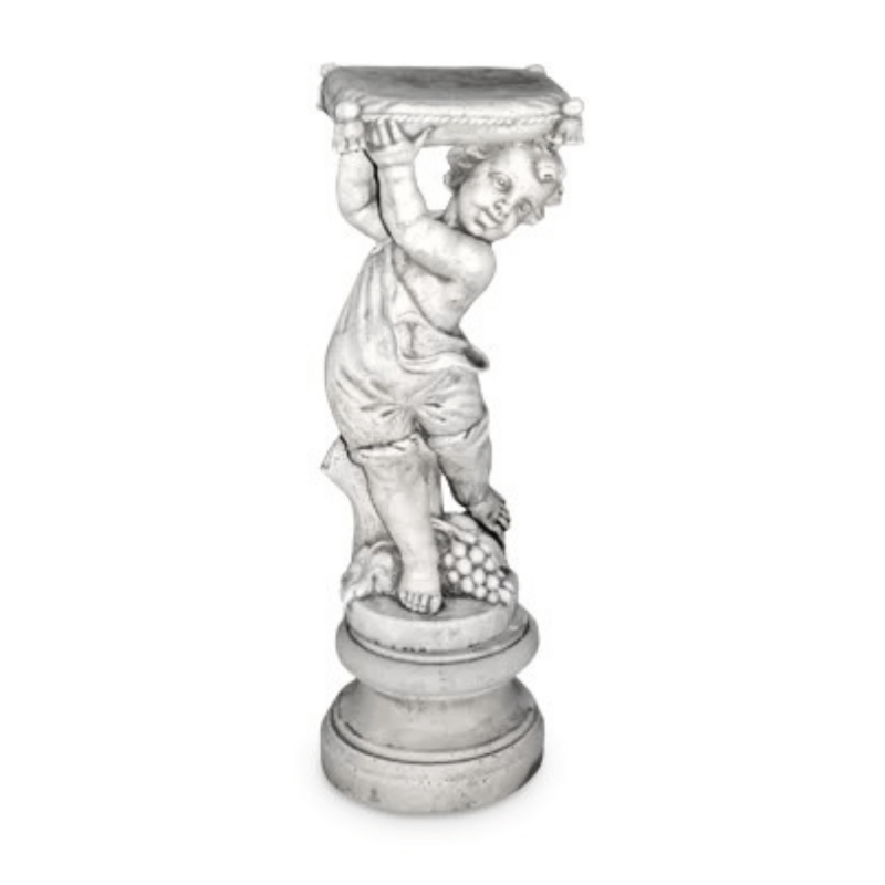 Statue de Jardin en Pierre Socle pour Pot de Fleur H.65 cm Statue de Jardin en Pierre Socle pour Pot de Fleur H.65 cm