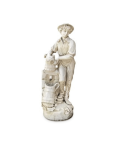 Statue de Jardin en Pierre Garçon avec Jarre H.100 cm