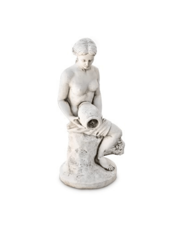Statue de Jardin en Pierre Jeune Fille Versant une Cruche H.95 cm