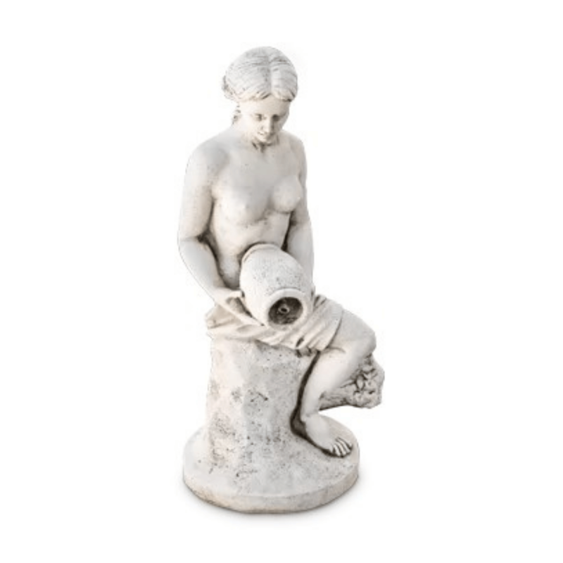 Statue de Jardin en Pierre Jeune Fille Versant une Cruche H.95 cm Statue de Jardin en Pierre Jeune Fille Versant une Cruche H.95 cm