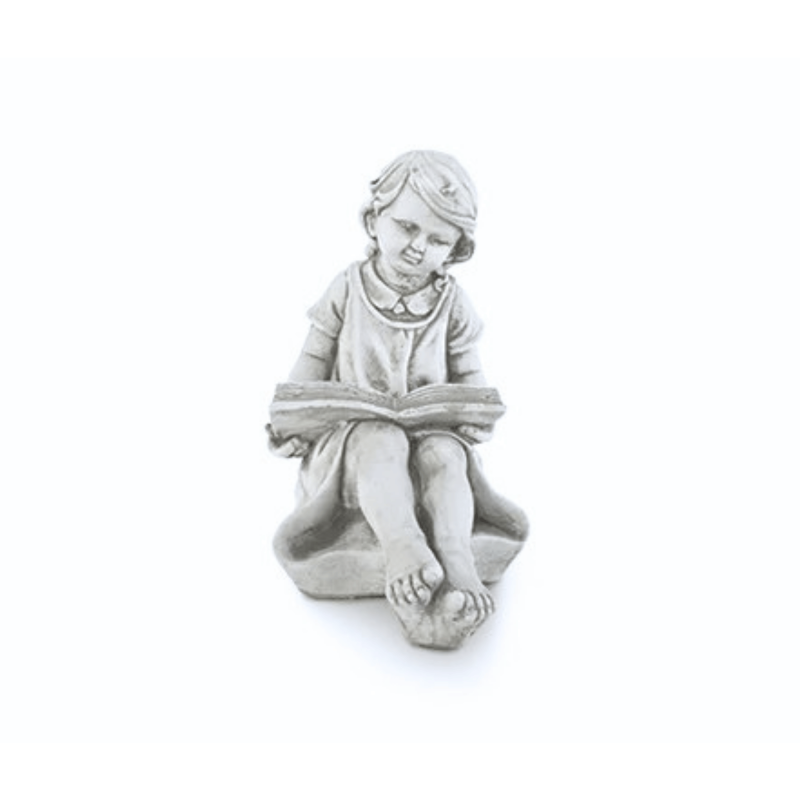 Statue de Jardin en Pierre Garçon Lisant un Livre H.75 cm Statue de Jardin en Pierre Garçon Lisant un Livre H.75 cm