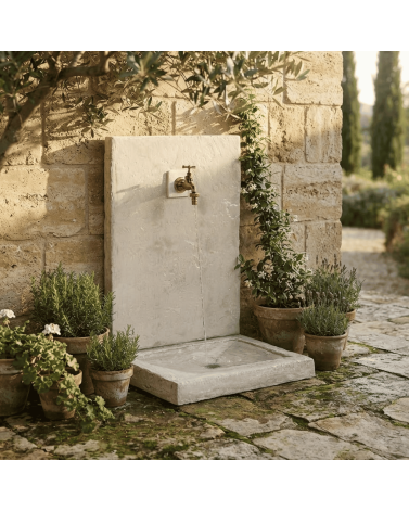 Fontaine de Jardin en Pierre Ardoise Ton Pierre