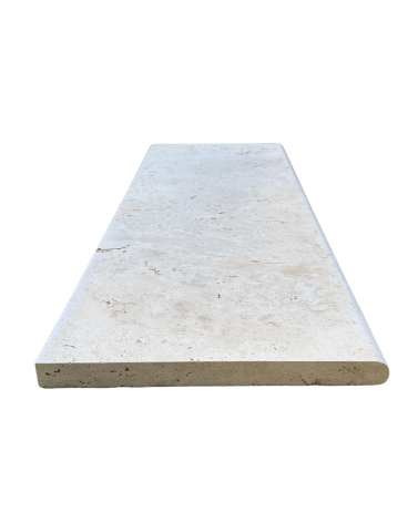 Margelle Bord Rond Travertin 1er Choix 100 x 33 x 3 cm