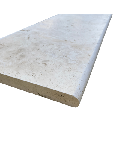 Margelle Bord Rond Travertin 1er Choix 100 x 33 x 3 cm