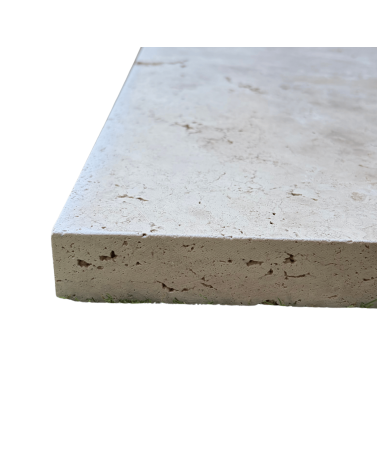 Margelle Bord Rond Travertin 1er Choix 100 x 33 x 3 cm