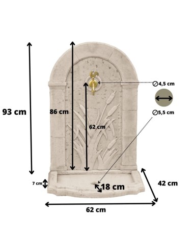 Fontaine de Jardin en Pierre Roseau