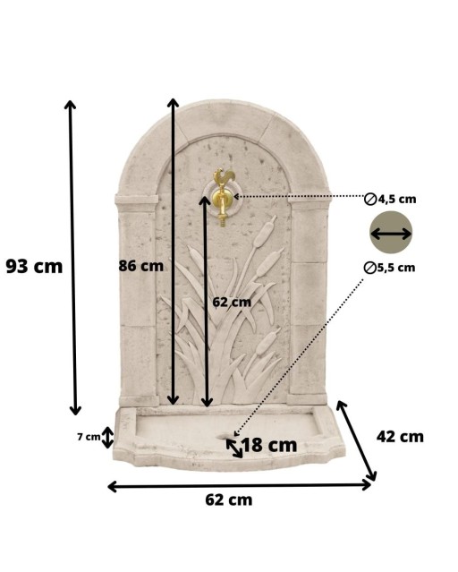 Fontaine de Jardin en Pierre Roseau