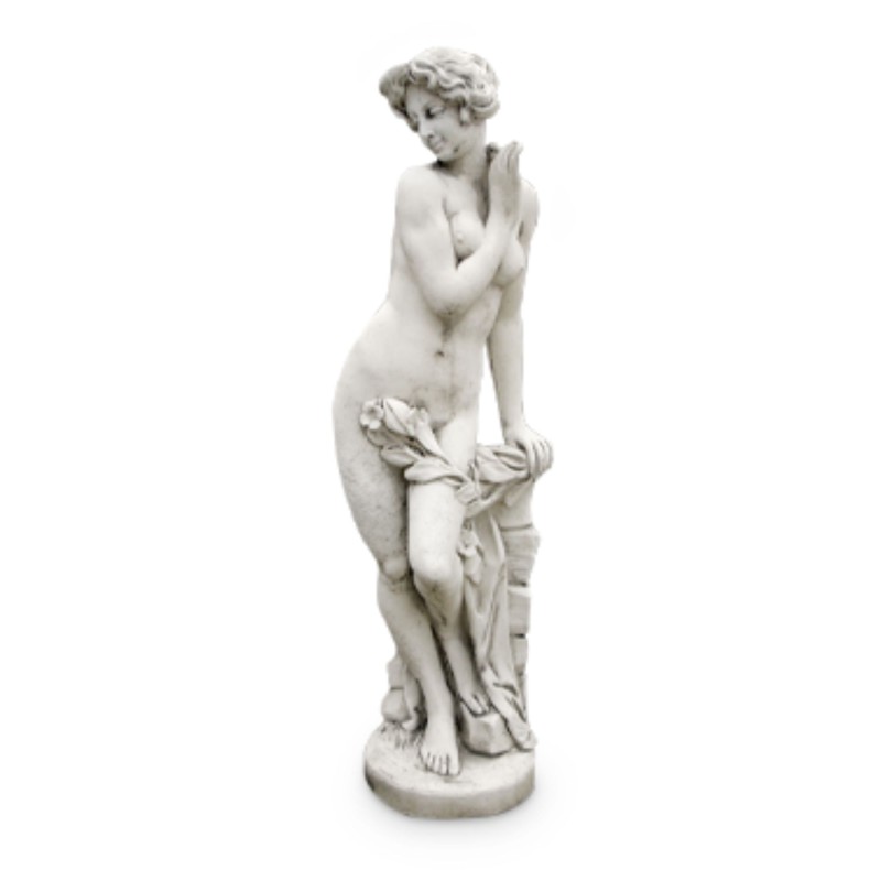 Statue de Jardin en Pierre Femme Assise sur un Arbre