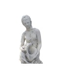 Statue de Jardin en Pierre Diane Assise tenant un Coquillage