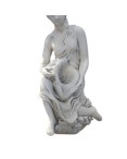 Statue de Jardin en Pierre Diane Assise tenant un Coquillage