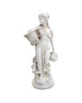 Statue de Jardin en Pierre XL Fille avec deux paniers