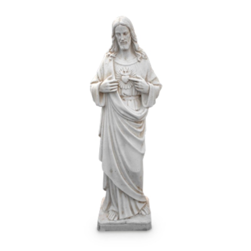 Statue de Jardin en Pierre Sacré-Coeur De Jésus