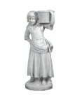 Statue de Jardin en Pierre Fillette Portant un Panier