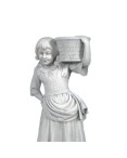 Statue de Jardin en Pierre Fillette Portant un Panier