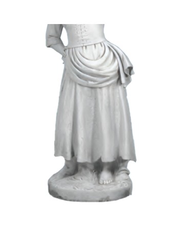 Statue de Jardin en Pierre Fillette Portant un Panier