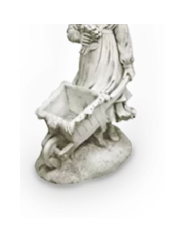 Statue de Jardin en Pierre Fillette avec Jardinière