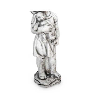 Statue de Jardin en Pierre Fillette et son Lapin