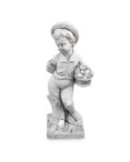 Statue de Jardin en Pierre Garçon au Printemps