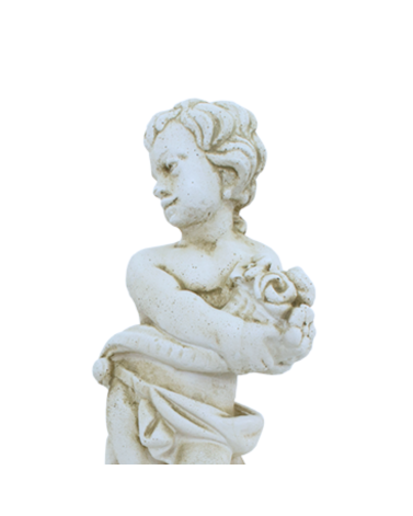 Statue de Jardin en Pierre Garçon Au Printemps