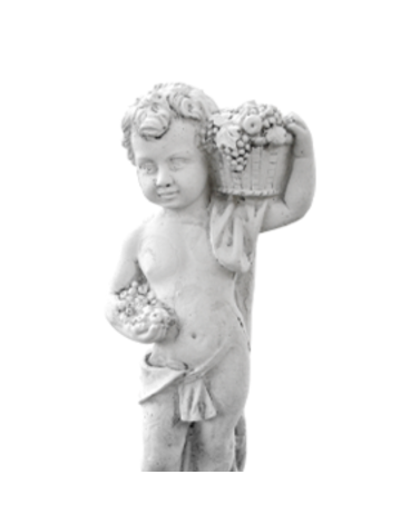 Statue de Jardin en Pierre Chérubin à l'Automne H.50 cm