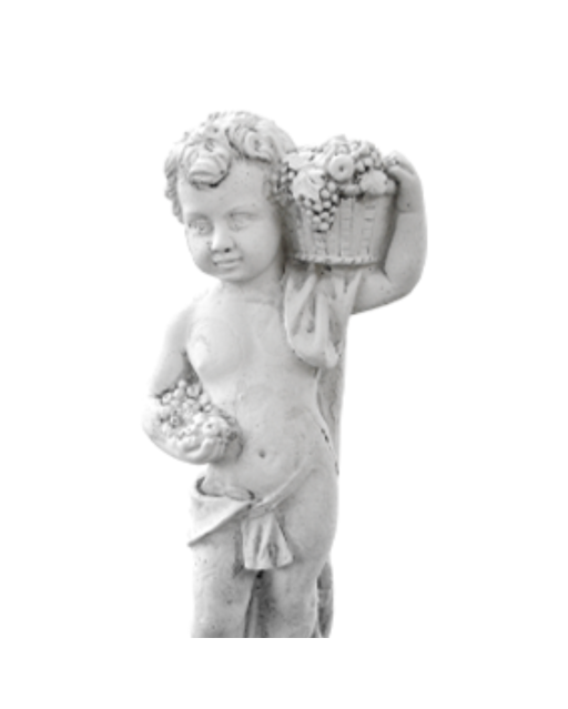 Statue de Jardin en Pierre Chérubin à l'Automne H.50 cm
