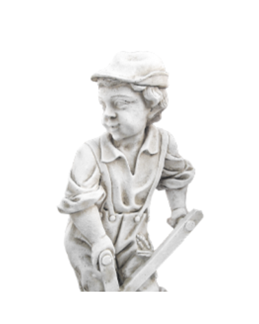Statue de Jardin en Pierre Garçon avec une Faux