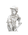 Statue de Jardin en Pierre Garçon avec une Faux H.84 cm Statue de Jardin en Pierre Garçon avec une Faux H.84 cm