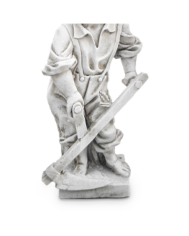 Statue de Jardin en Pierre Garçon avec une Faux