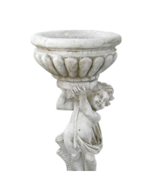 Statue de Jardin en Pierre Fille Vase pour Fleurs H.95 cm