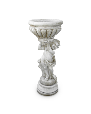 Statue de Jardin en Pierre Fille Vase pour Fleurs H.95 cm