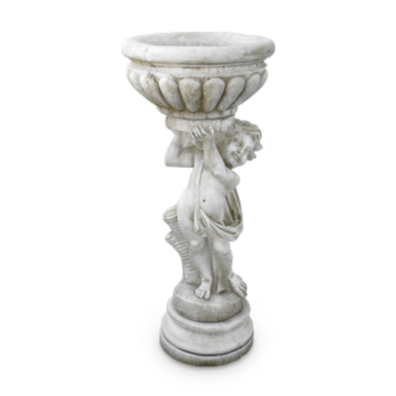 Statue de Jardin en Pierre Fille Vase pour Fleurs H.95 cm Statue de Jardin en Pierre Fille Vase pour Fleurs H.95 cm