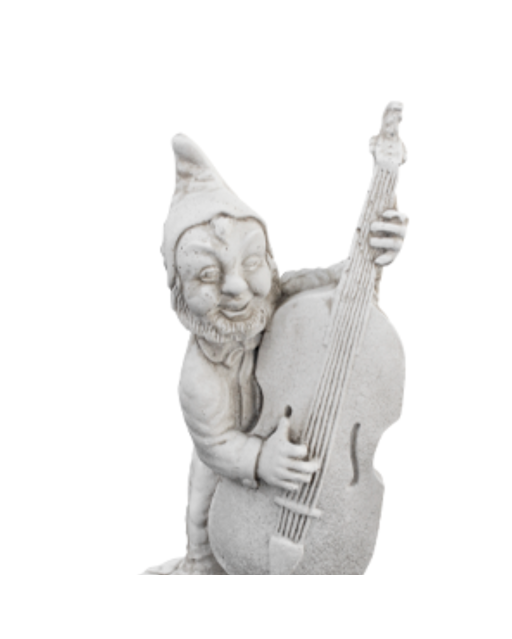 Statue de Jardin en Pierre Nain et son Violon H.54 cm