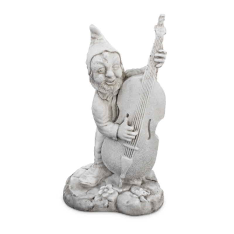Statue de Jardin en Pierre Nain et son Violon H.54 cm